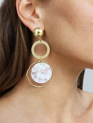 Inspired Blush Resin & 18k Gold Plated Dangle Earrings