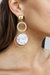 Inspired Blush Resin & 18k Gold Plated Dangle Earrings