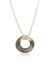 Iridescent Shell Circle Pendant Adjustable Necklace - Shell