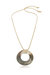 Iridescent Shell Circle Pendant Adjustable Necklace