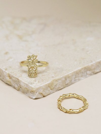 Ettika Island Vibes 18k Gold Plated Ring Set product