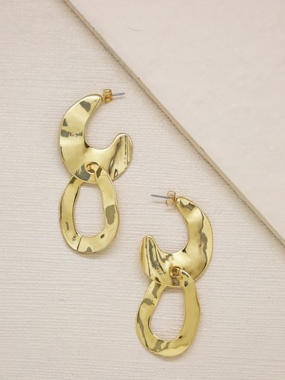 Ettika Knock Knock Abstract Double Ring 18k Gold Plated Hoop Earrings product