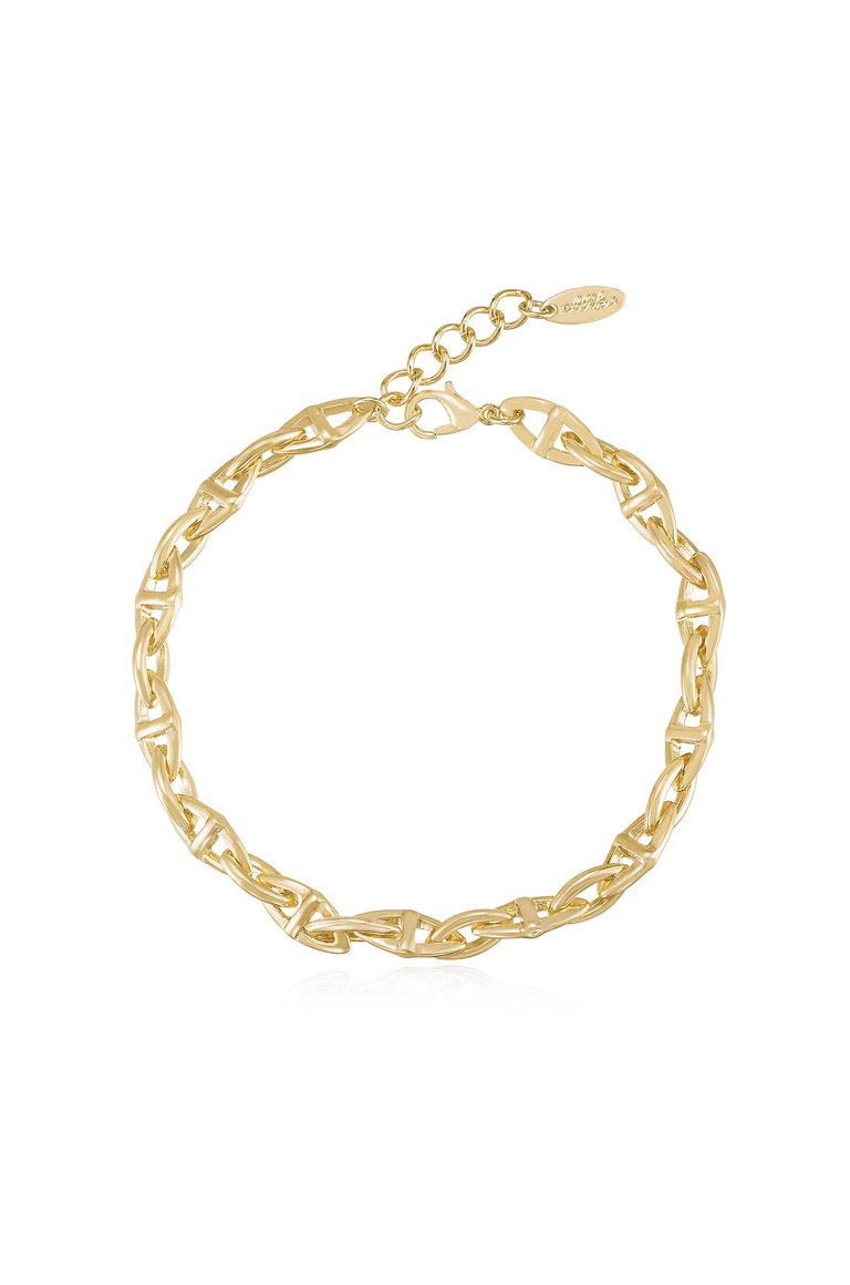 Lady Link 18k Gold Plated Anklet - Gold