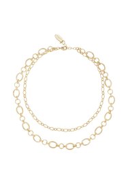 Large Links Double 18k Gold Plated Chain Necklace