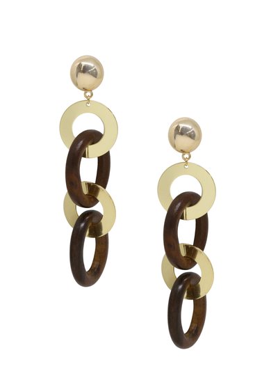 Ettika Large Wood & 18k Gold Plated Ring Earrings product