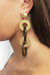 Large Wood & 18k Gold Plated Ring Earrings