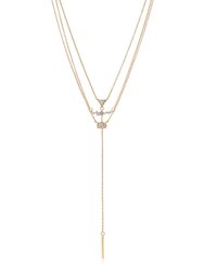 Layered Opal Lariat Necklace Set of 3 - Gold