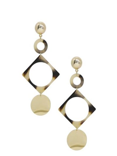 Ettika Light Tortoise Shell Resin Cutout 18k Gold Plated Earrings product