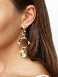 Light Tortoise Shell Resin Cutout 18k Gold Plated Earrings
