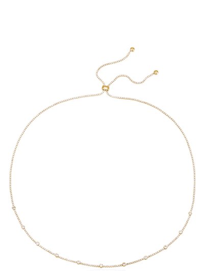 Ettika Line Up Crystal Chain and 18k Gold Plated Adjustable Necklace product