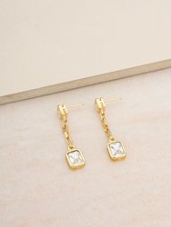 Linked Chain Crystal Dangle Earrings