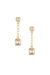Linked Chain Crystal Dangle Earrings - Gold