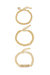 Linked Chain Trio 18k Gold Plated Bracelet Set - Gold