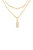 Linked Up Crystal Pendant 18k Gold Plated Layered Necklace Set - Gold