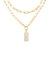 Linked Up Crystal Pendant 18k Gold Plated Layered Necklace Set - Gold