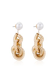Liquid Gold Pearl Drop Earrings