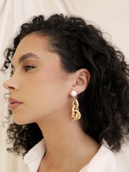 Liquid Gold Pearl Drop Earrings