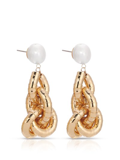 Ettika Liquid Gold Pearl Drop Earrings product