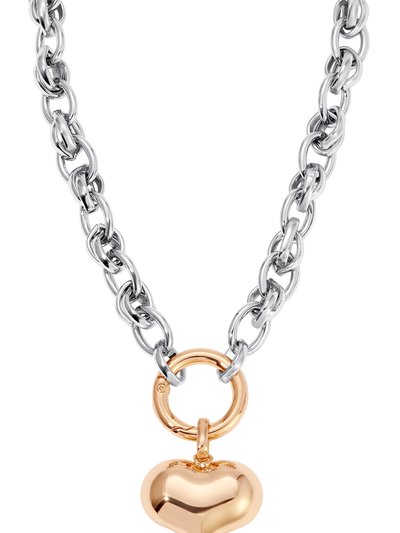 Ettika Locked In Love Mixed Metal Heart Necklace product