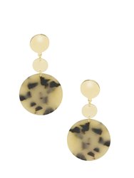 London Resin Circle Drop 18k Gold Plated Earrings