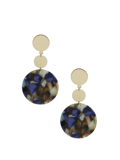 Ettika London Resin Circle Drop 18k Gold Plated Earrings product