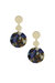 London Resin Circle Drop 18k Gold Plated Earrings - Blue