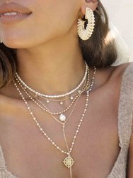 Long Travels Pearl & 18k Gold Plated Ball Chain Necklace