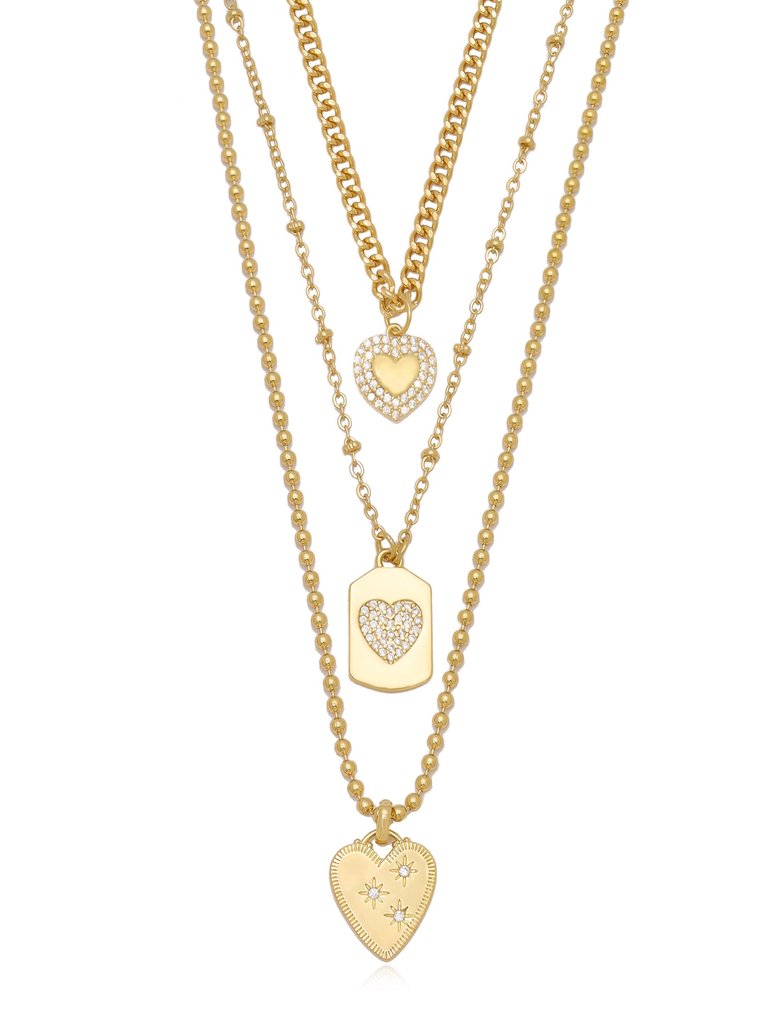 Love to Love 18k Gold Plated Necklace Set - 18k Gold Plated