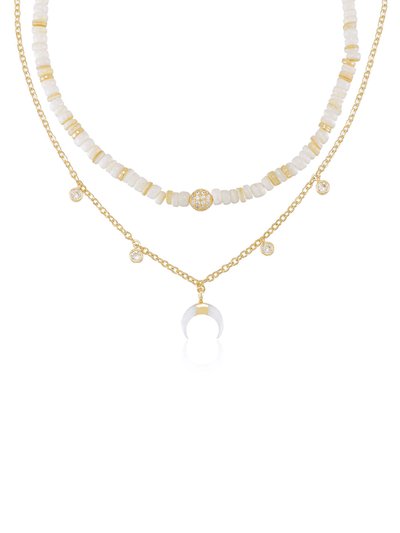 Ettika Make Waves Layered 18k Gold Plated Crystal Necklace Set product
