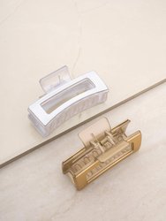 Metallic Rectangle Claw Clip Set