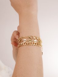 Might & Chain 18kt Gold Plated Bracelet Set