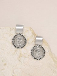 Mini Ancient Coin Earrings - SIlver