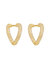 Mini Crystal Cluster Heart 18k Gold Plated Hoop Earrings