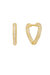 Mini Crystal Cluster Heart 18k Gold Plated Hoop Earrings - Gold