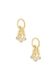 Mini Crystal Jingle Dangle 18k Gold Plated Earrings - Gold