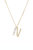 Mixed Crystal Initial 18K Gold Plated Necklace - Gold