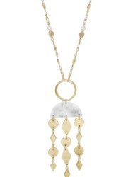Mixed Geo Resin And 18k Gold Plated Necklace - White