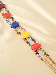 Mixed Rainbow Bead Belt - Multi