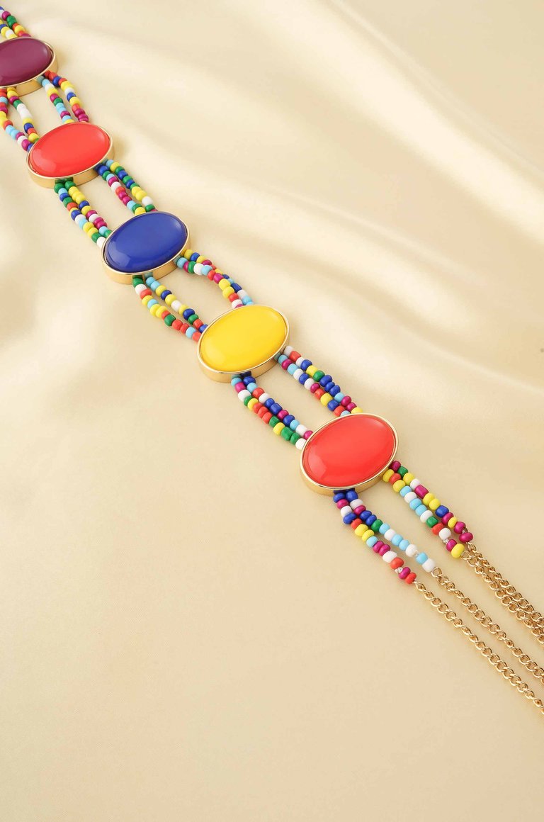 Mixed Rainbow Bead Belt - Multi