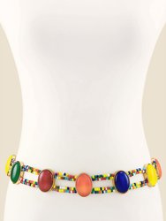 Mixed Rainbow Bead Belt