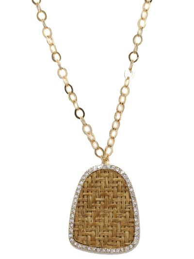 Ettika Modern Keepsake 18k Gold Plated Tan Weave Pendant Necklace product