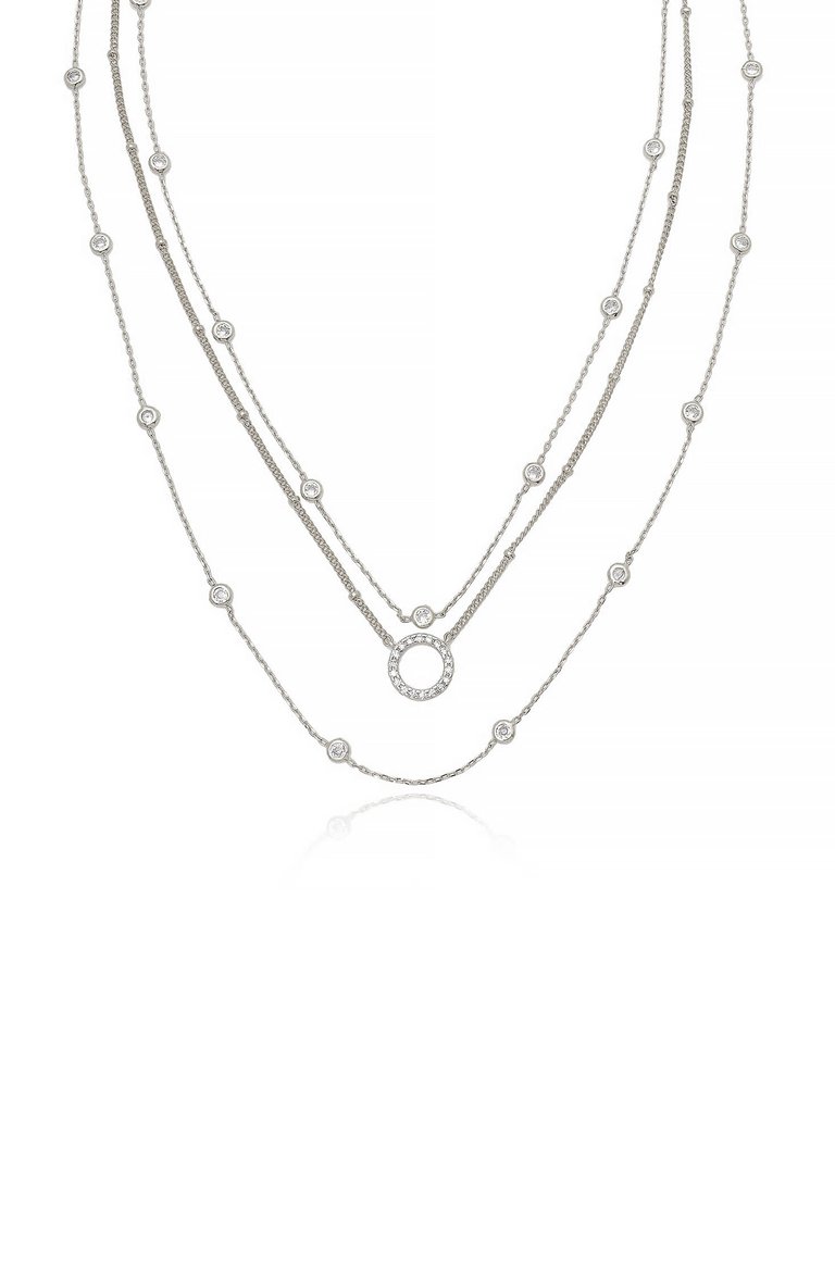Monroe Crystal Strand Layered Necklace - Gold