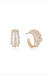 Multi-Crystal Huggie 18k Gold Plated Hoop Earrings - Clear Crystals