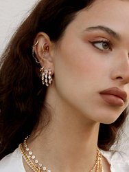 Multi-Crystal Huggie 18k Gold Plated Hoop Earrings