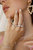 Multi-pearl & Crystal Adjustable 18k Gold Plated Ring Set