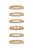 Multi-Stack Geo Crystal 18k Gold Plated Ring Set of 6 - 18k Gold Plated