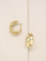 Necessary Accessory 18k Gold Plated Hoop Earrings - Gold