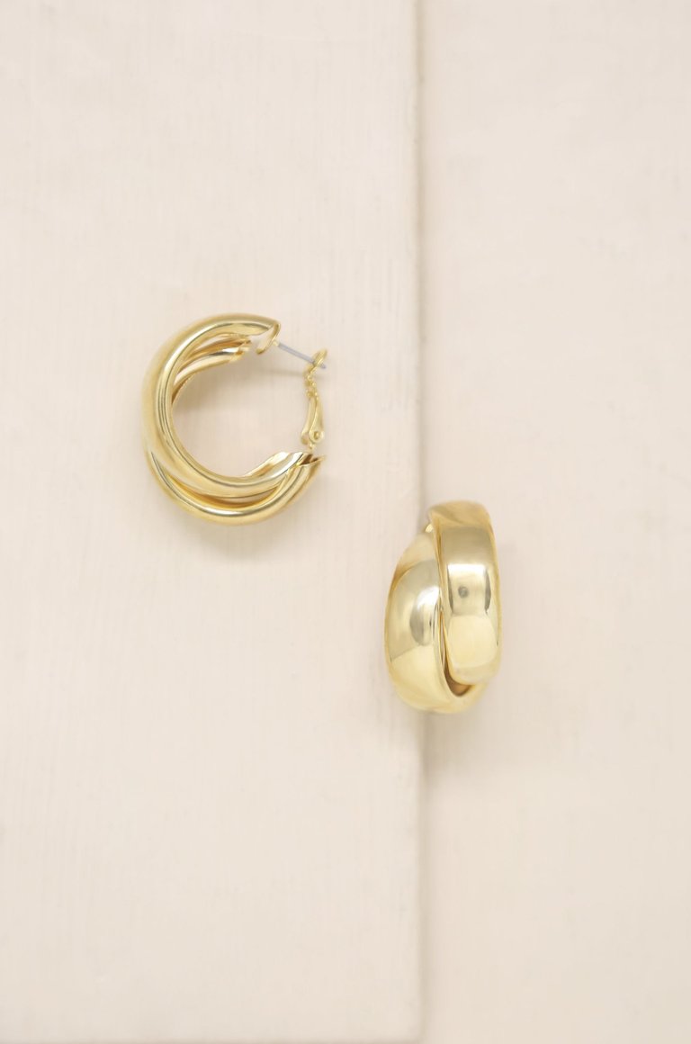 Necessary Accessory 18k Gold Plated Hoop Earrings - Gold
