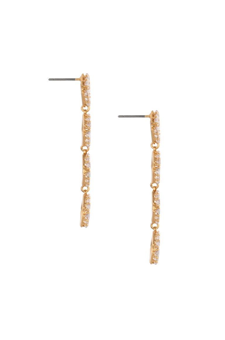 Never Dull Your Shine Drop Earrings - Clear Crystals