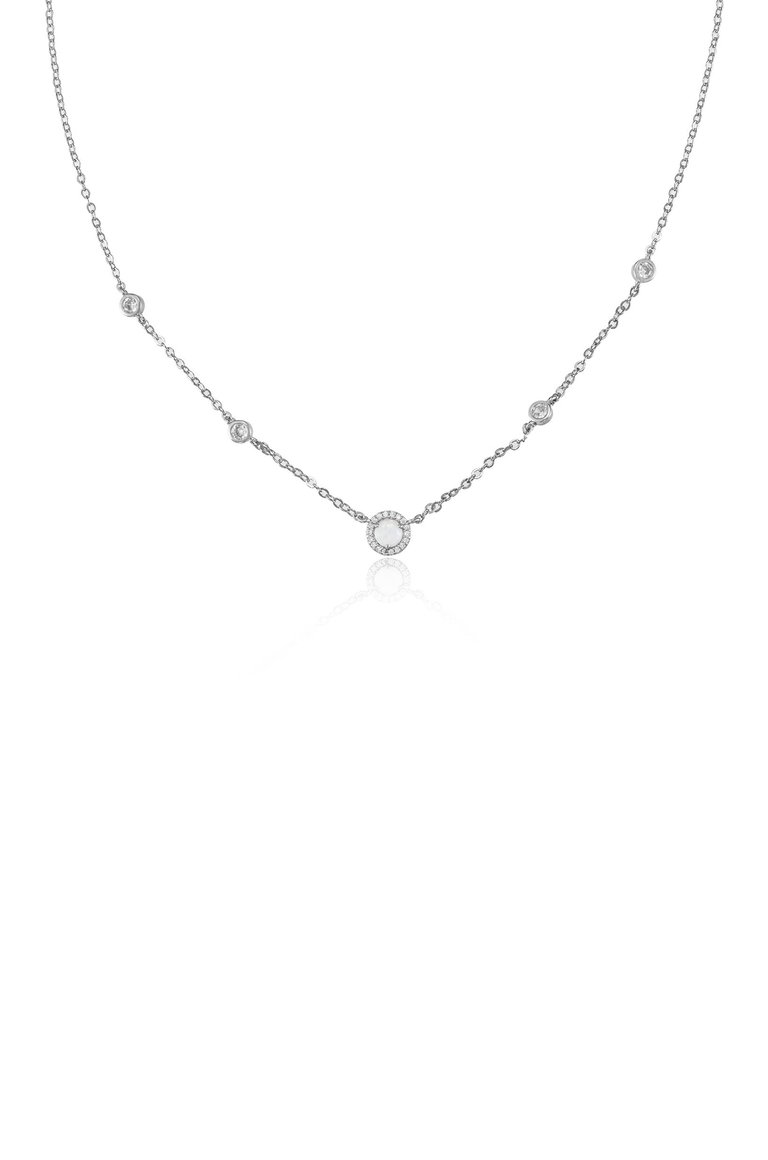 Olivia Opal and Crystal Necklace - Crystal